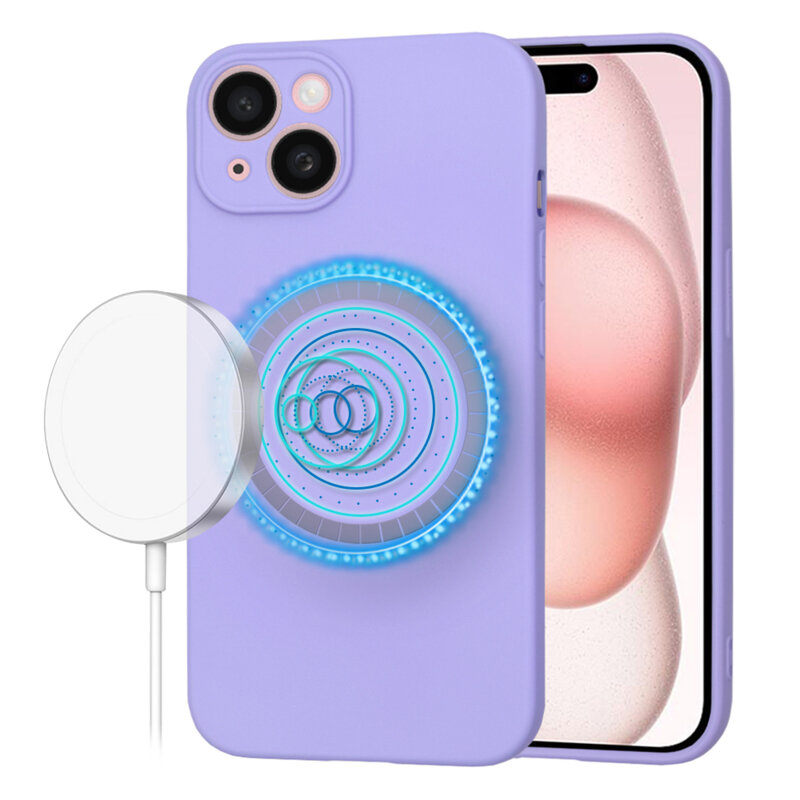 Husa silicon iPhone 15 Techsuit SoftFlex MagSafe, violet