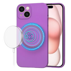 Husa silicon iPhone 15 Techsuit SoftFlex MagSafe, mov