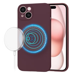 Husa silicon iPhone 15 Techsuit SoftFlex MagSafe, bordo