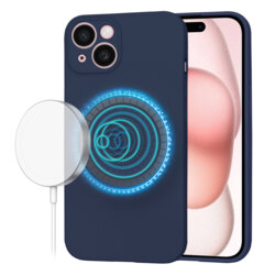 Husa silicon iPhone 15 Techsuit SoftFlex MagSafe, bleumarin