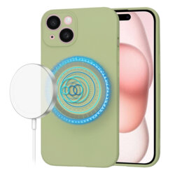 Husa silicon iPhone 15 Techsuit SoftFlex MagSafe, verde