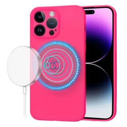 Husa silicon iPhone 14 Pro Max Techsuit SoftFlex MagSafe, fucsia