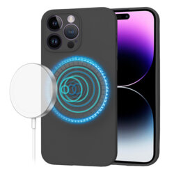 Husa silicon iPhone 14 Pro Max Techsuit SoftFlex MagSafe, negru