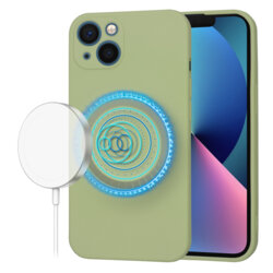Husa silicon iPhone 13 Techsuit SoftFlex MagSafe, verde