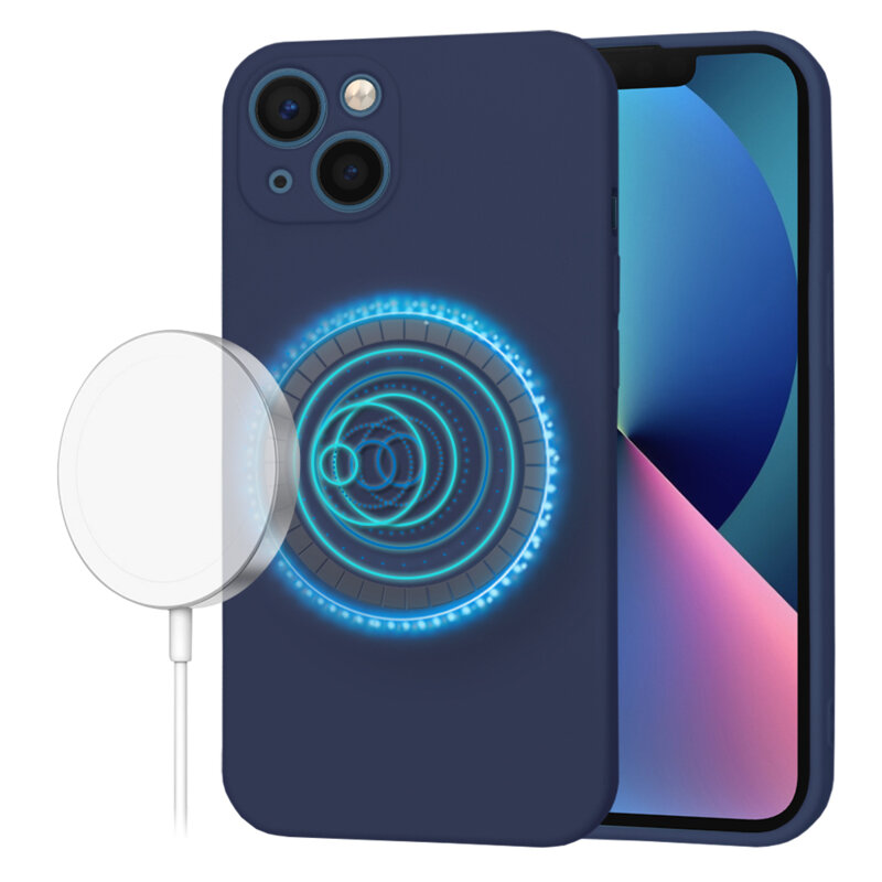 Husa silicon iPhone 13 Techsuit SoftFlex MagSafe, bleumarin