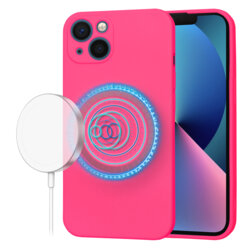 Husa silicon iPhone 13 Techsuit SoftFlex MagSafe, fucsia