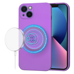 Husa silicon iPhone 13 Techsuit SoftFlex MagSafe, mov