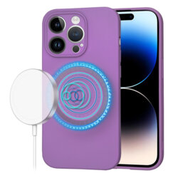 Husa silicon iPhone 14 Pro Techsuit SoftFlex MagSafe, mov
