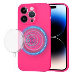 Husa silicon iPhone 14 Pro Techsuit SoftFlex MagSafe, fucsia
