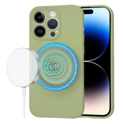 Husa silicon iPhone 14 Pro Techsuit SoftFlex MagSafe, verde