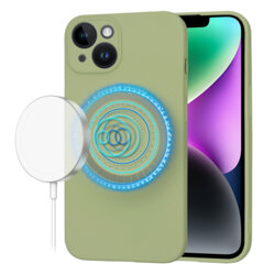 Husa silicon iPhone 14 Techsuit SoftFlex MagSafe, verde