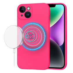 Husa silicon iPhone 14 Techsuit SoftFlex MagSafe, fucsia
