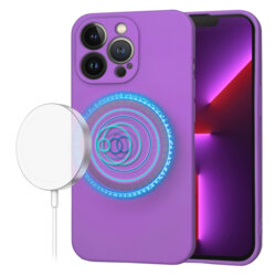 Husa silicon iPhone 13 Pro Techsuit SoftFlex MagSafe, mov