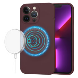 Husa silicon iPhone 13 Pro Techsuit SoftFlex MagSafe, bordo