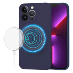 Husa silicon iPhone 13 Pro Techsuit SoftFlex MagSafe, bleumarin