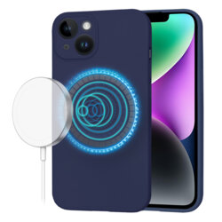 Husa silicon iPhone 14 Techsuit SoftFlex MagSafe, bleumarin