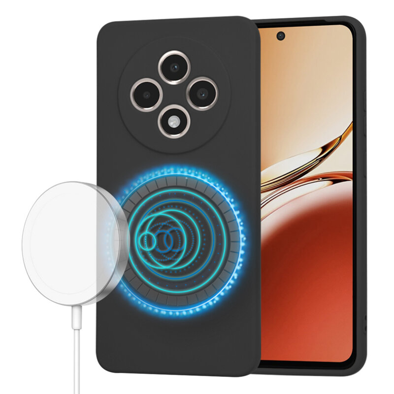 Husa silicon Oppo Reno12 F 4G Techsuit SoftFlex MagSafe, negru