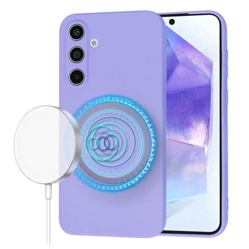 Husa silicon Samsung Galaxy A55 5G Techsuit SoftFlex MagSafe, violet