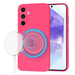 Husa silicon Samsung Galaxy A55 5G Techsuit SoftFlex MagSafe, fucsia