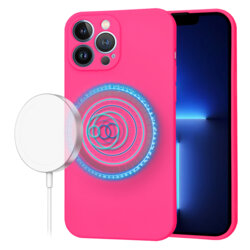 Husa silicon iPhone 13 Pro Max Techsuit SoftFlex MagSafe, fucsia