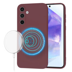 Husa silicon Samsung Galaxy A55 5G Techsuit SoftFlex MagSafe, bordo