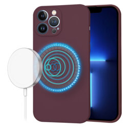 Husa silicon iPhone 13 Pro Max Techsuit SoftFlex MagSafe, bordo
