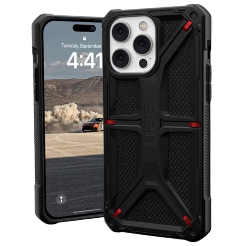 Husa iPhone 14 Pro Max UAG Monarch, Kevlar Black