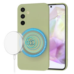 Husa silicon Samsung Galaxy A35 5G Techsuit SoftFlex MagSafe, verde