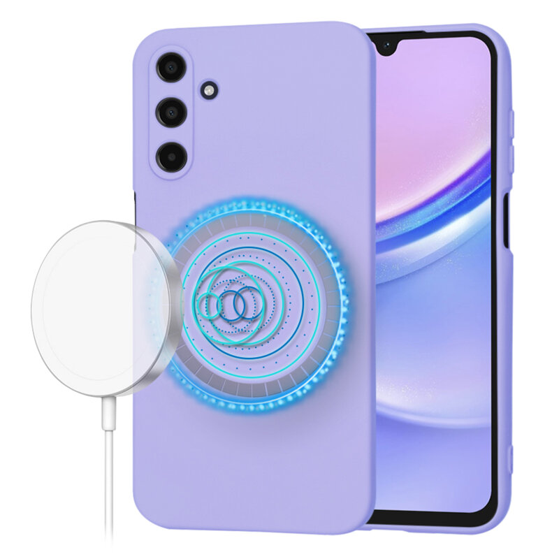 Husa silicon Samsung Galaxy A15 4G Techsuit SoftFlex MagSafe, violet