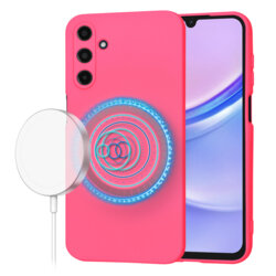 Husa silicon Samsung Galaxy A15 4G Techsuit SoftFlex MagSafe, fucsia