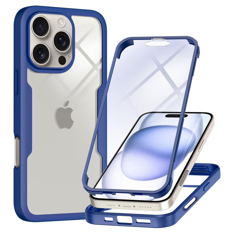 Husa 360° iPhone 16 Pro Techsuit ColorVerse, albastru