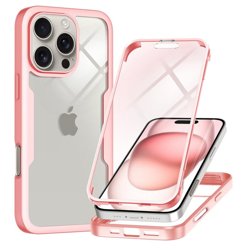 Husa 360° iPhone 16 Pro Techsuit ColorVerse, roz