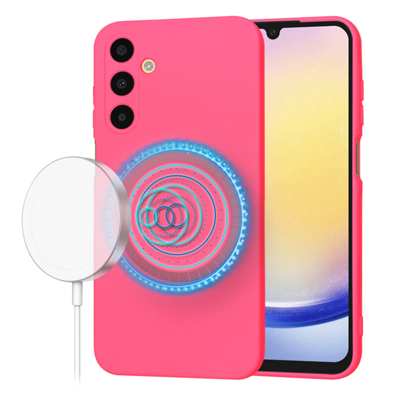 Husa silicon Samsung Galaxy A25 5G Techsuit SoftFlex MagSafe, fucsia