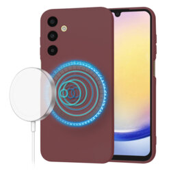 Husa silicon Samsung Galaxy A25 5G Techsuit SoftFlex MagSafe, bordo