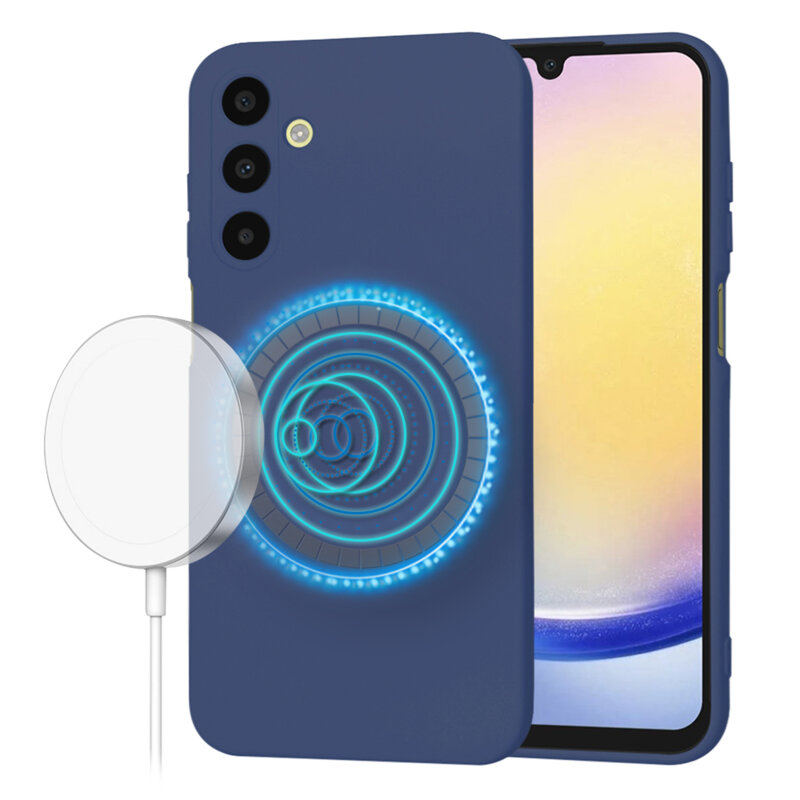 Husa silicon Samsung Galaxy A25 5G Techsuit SoftFlex MagSafe, bleumarin