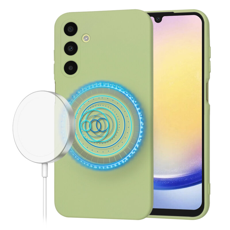 Husa silicon Samsung Galaxy A25 5G Techsuit SoftFlex MagSafe, verde