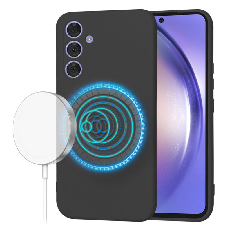 Husa silicon Samsung Galaxy A54 Techsuit SoftFlex MagSafe, negru