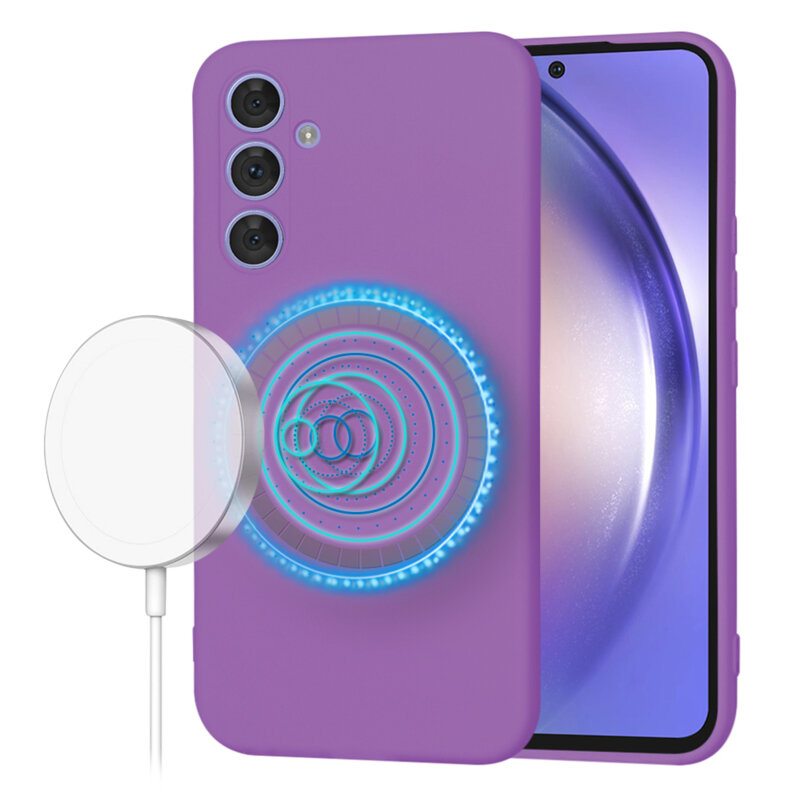 Husa silicon Samsung Galaxy A54 Techsuit SoftFlex MagSafe, mov