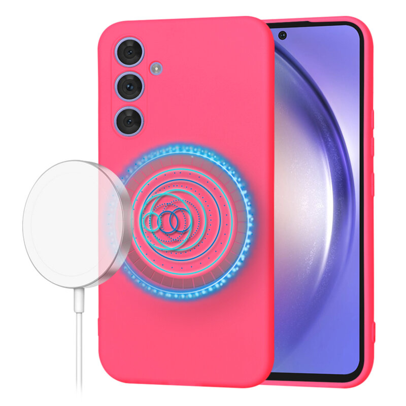 Husa silicon Samsung Galaxy A54 Techsuit SoftFlex MagSafe, fucsia