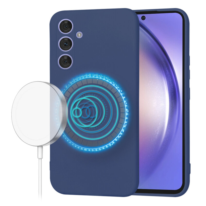 Husa silicon Samsung Galaxy A54 Techsuit SoftFlex MagSafe, bleumarin