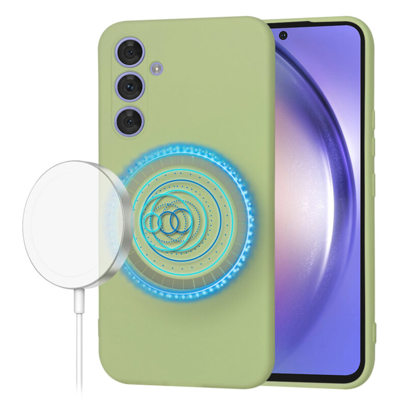 Husa silicon Samsung Galaxy A54 Techsuit SoftFlex MagSafe, verde