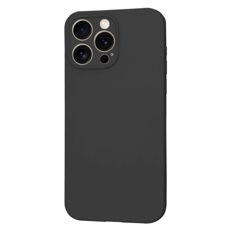 Husa silicon iPhone 15 Pro Max Techsuit SoftFlex, negru