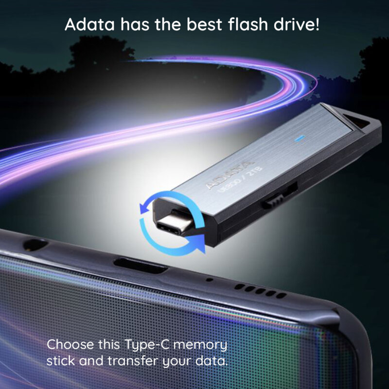 Stick USB-C, memorie externa telefon 512GB Adata, AELI-UE800-512G-CS