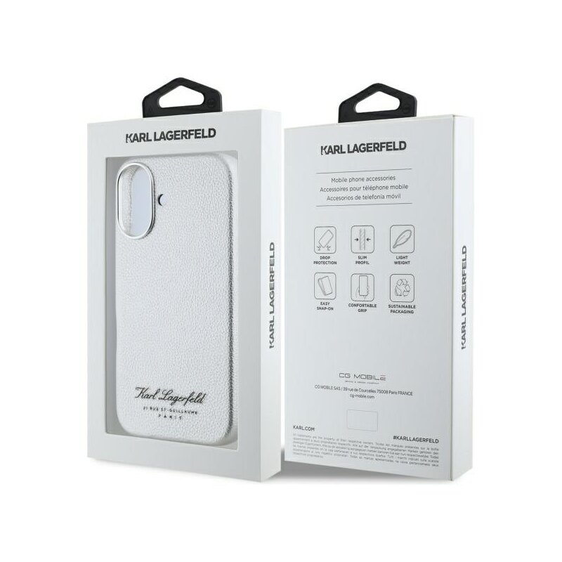 Husa iPhone 16 Karl Lagerfeld Hardcase Leather Hotel, RSG, KLHCP16SPGWCMKHG