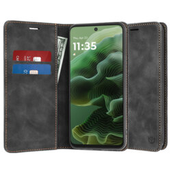Husa piele Motorola Moto G35 Techsuit Confy Cover, negru