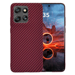 Husa Motorola ThinkPhone 25 Techsuit Carbonite FiberShell, rosu
