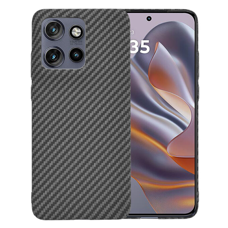 Husa Motorola Edge 50 Neo Techsuit Carbonite FiberShell, negru