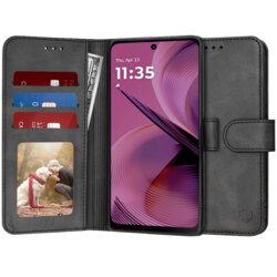 Husa 360 Motorola Moto G55 Techsuit Diary Book, negru