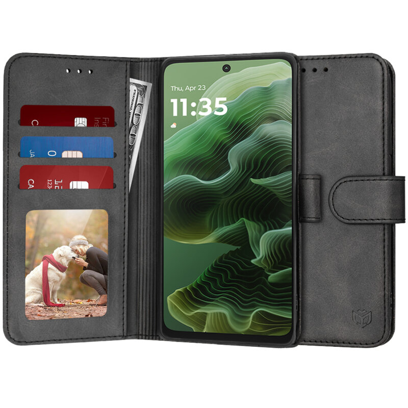 Husa 360 Motorola Moto G35 Techsuit Diary Book, negru