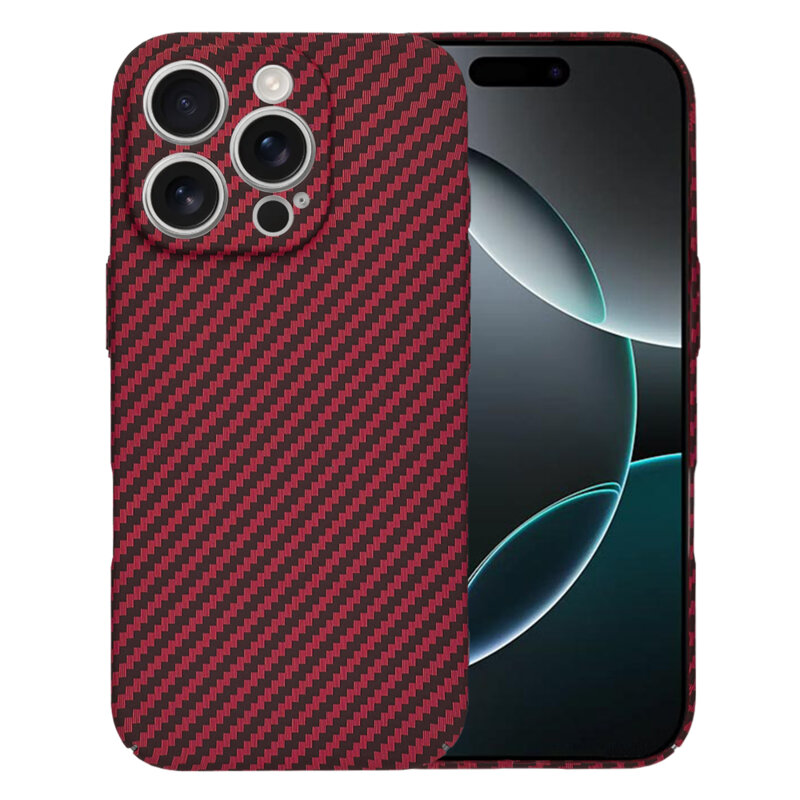 Husa iPhone 16 Pro Techsuit Carbonite FiberShell, rosu